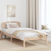Krevetna konstrukcija Prirodna 75 x 190 cm Cvrsto borovo drvo