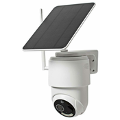 NEDIS IP kamera sončna/ zunanja/ IP65/ Wi-Fi/ 1080p/ senzor PIR/ USB-C/ microSD/ nočni vid/ Android/ iOS/ bela