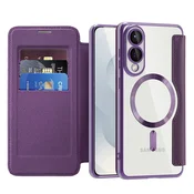 Etui SmartMag Book z Magsafe tehnologijo in RFID denarnico za Samsung Galaxy S25 Edge - purple