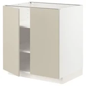 METOD Podni element s policama/2 vrata, bela/Havstorp bež, 80x60 cm