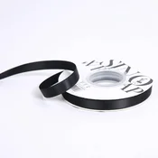 shumee Satenast cvetlični trak - črn - rola 1 cm x 18 m