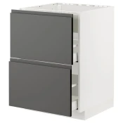 METOD / MAXIMERA Pod.el.za gr.plocu/ug.asp.s fiokom, bela/Voxtorp tamnosiva, 60x60 cm