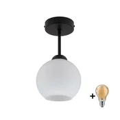 BRILAGI - LED plafonski luster RETRO GLASS 1xE27/60W/230V O 15 cm crna/bela