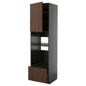 METOD/KNIVSHULT Visoka omara za vgrad gspd aparate, črno siva/Sinarp rjava, 60x60x220 cm