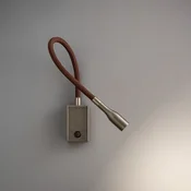 OLEV Olorflex LED stenska svetilka z rjavo fleksibilno roko - Dnevna soba/jedilnica - Sodobni - titan brušena, rjava - Kovina