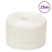 Vidaxl Delovna vrv bela 14 mm 25 m polipropilen