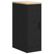 Vidaxl Garažna omara za shranjevanje črna 30x51x85 cm trdna borovina