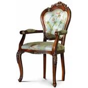 Casa Padrino Luxury Baroque Dining Room Chair with Armrests Colorful/Brown/Gold - Baroque Furniture - Made in Italy