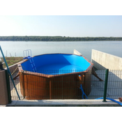 Montažni bazen GRE 6.1m x 3.75m x 1.2m ovalni u boji drveta