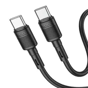 Hoco Kabel USB-C na USB-C Hoco PD 3A 60 W, 1 m, X83, črn