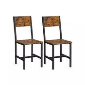 Songmics Set jedilnih stolov 365x50x87 cm rjave barve