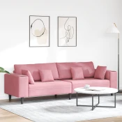 Sofa Ružicasta 250 x 77 x 76 cm Baršun