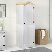 vidaXL Omare s polico z vrati Bela 55 x 52 x 170 cm Masivno borovo les