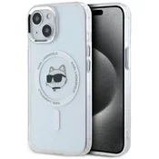 Ovitek Karl Lagerfeld KLHMP15MHLSCHH iPhone 15 Plus 6.7 bel trdi ovitek IML Metal Choupette Head MagSafe (KLHMP15MHLSCHH)
