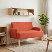 Dvojnica s gumbi Rdeče oranžna 116 x 67 x 81 cm Žametna tkanina