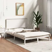Okvir kreveta bez madraca bijeli 140x200 cm od masivne borovine