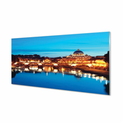 tulup.si Slika na akrilnem steklu Rim river mostov sončni zahod 125x50 cm 4 obešalnika