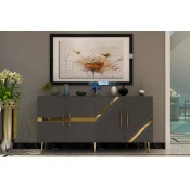 Hanah Home Konzola Fuga KB150, 150x75x35 cm, Antracit-zlatne boje