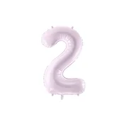 PartyDeco Folija balon številka 2, 72 cm, vijoličen