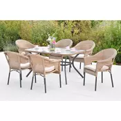 Gardenson VRTNA GARNITURA RAVENNA aluminij barve grafita, naravne barve, bež