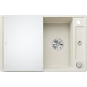 Blanco pomivalno korito AXIA III 45 S InFino SILGRANIT desko stekleno, z daljin. prim. - NEŽNA BELA