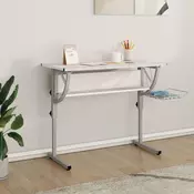 Vidaxl vidaXL Pisalna miza, bela in siva, 110 x 53 x (58–87) cm