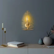 Opviq Zidna lampa Leaf-15322, 20x30x8cm, IP20, Zlatna boje