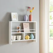 Stenska polica Pitea – 60 x 10,5 x 45 cm v beli barvi – Ustvarite eleganten prostor za vaše dragocenosti