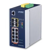 PLANET IGS-5225-8P4S mrežni prekidac Upravljano L2+ Gigabit Ethernet (10/100/1000) Podrška za napajanje putem Etherneta (PoE) Plavo, Srebro