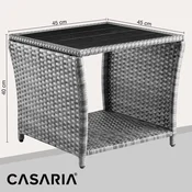 Northix Stranska mizica iz poliratana, siva, 45x45x40cm, za notranjo/zunanjo uporabo