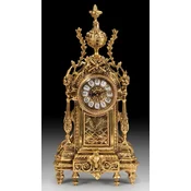 Casa Padrino luxury baroque table clock gold 21 x H. 44 cm - Handmade bronze clock baroque style - Baroque desk clock - Baroque desk decoration - Baroque decorative accessories