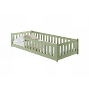 Drveni dječji krevet Bella - olive - 200x90 cm - Madrac PE pjena 8 cm-spužvasti madrac