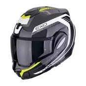 Karbonska preklopna motoristična čelada Scorpion EXO-Tech EVO Cosy, črna/rumena