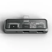 Satechi 3-v-1 USB-C HUB adapter Satechi Mobile XR ST-HXRSDM, siv