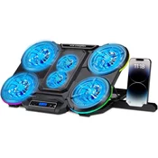 NK NK Prenosni gaming hladilnik 17 s 6 RGB ventilatorji in nastavljivimi hitrostmi