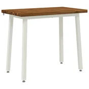 vidaXL 110 x 55 x 75 cm Masiven les akacije Naravna in bela Pravokotna