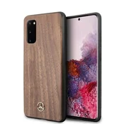 MERCEDES Ovitek Mercedes Wood Line Walnut za Samsung Galaxy S20 - rjav