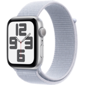 Apple Apple Watch SE (2024) GPS 40mm Silver AC, Blue Cloud Sport Loop, (MXEE3QCA)