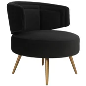 Casa Padrino luxury velvet armchair black/brass 71 x 73 x H. 73 cm - Living room armchair - Hotel armchair - Luxury living room furniture - Living room furnishings - Luxury furnishings