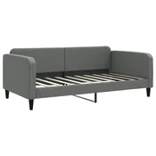 Vidaxl Raztegljiva postelja temno siva 100x190 cm blago
