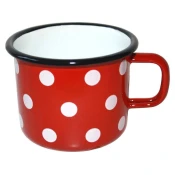 Emajliran vrč premera 7cm 0,25l PUNTÍK CRV