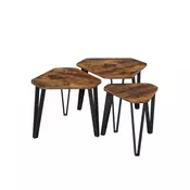 Songmics Komplet klubske mizice 585x585x454 cm rjava črna