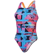 Speedo allover digital powerback one piece siren red/picton blue xxl -