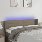 Vidaxl vidaXL LED vzglavje postelje, sivo-rjava, 147x16x78/88 cm, blago
