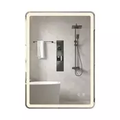 Northix LED kopalniško ogledalo z zaščito proti rosenju, zatemnljivo, 70x50 cm