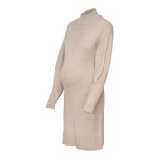 Only Maternity Pletena obleka svetlo rjava