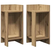 Vidaxl Stranske mize s polico 2 kosa artisan hrast 25,5x27x60 cm