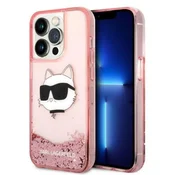 Karl Lagerfeld Glitter Choupette Head etui za iPhone 14 Pro 6.1 roza