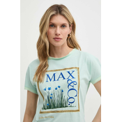 Pamucna majica MAX&Co. x FATMA MOSTAFA za žene, boja: zelena, 2416941018200