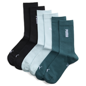 PUMA Unisex Crew Socks (3-Pack), Women, Petrol Green, 35-38